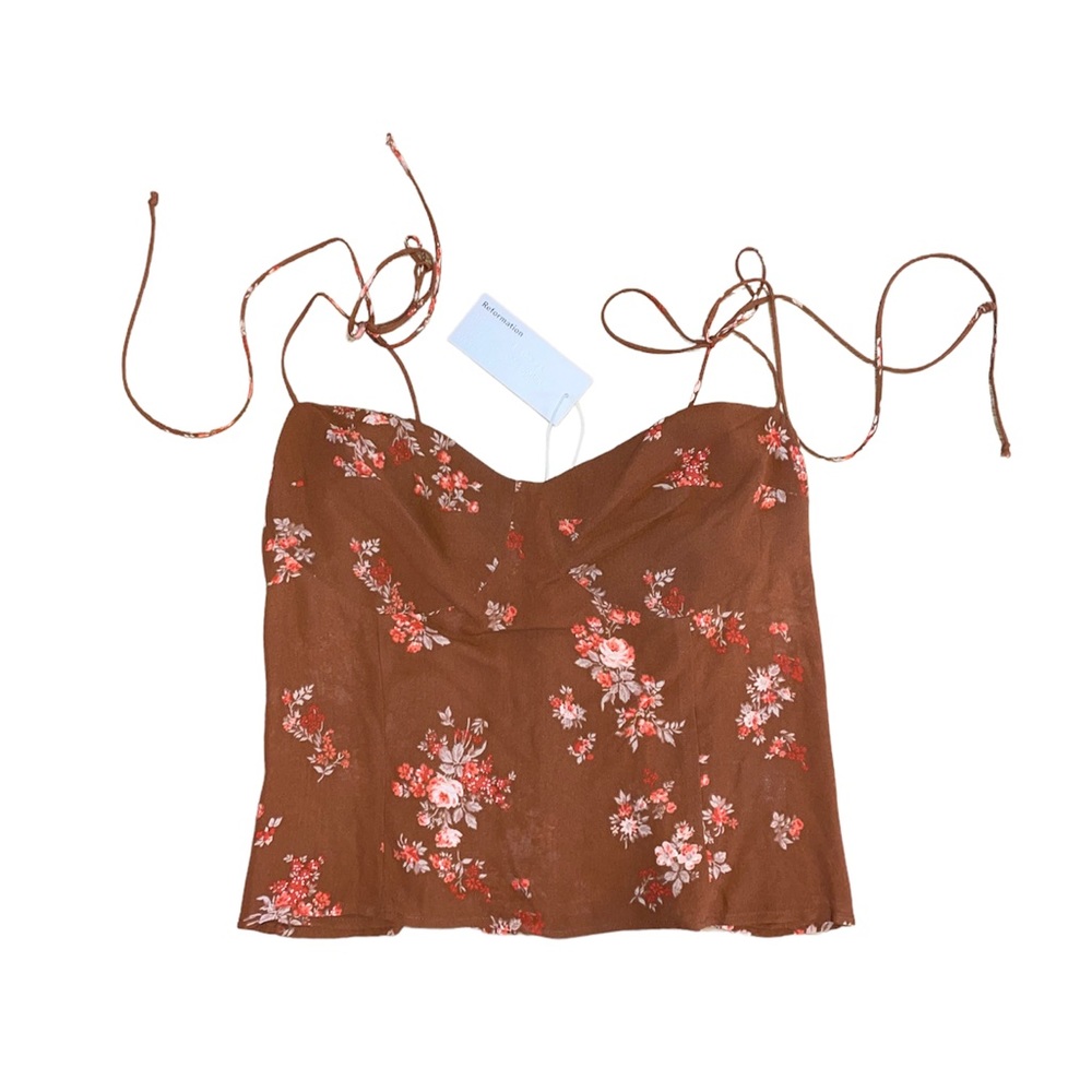 Reformation Brown Floral Top